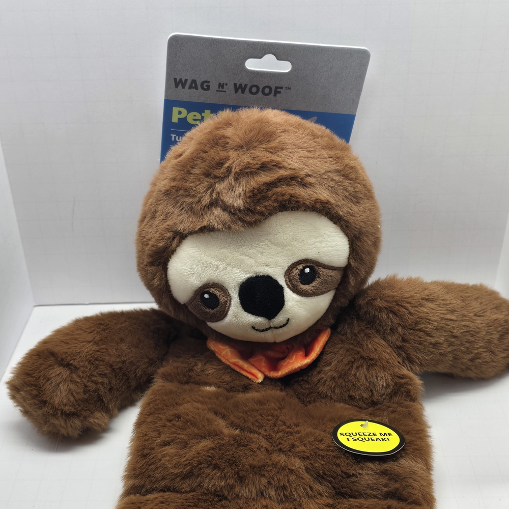 Wag N' Woof Sloth 17” Dog Toy  With Multiple Squeakers